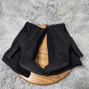 Unisa Womens Size 8.5 Retro Black Over the Knee Faux Suede High Heeled Boots